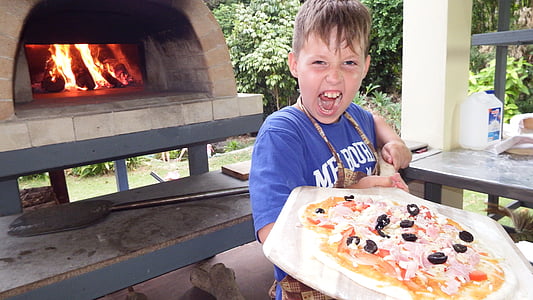 pizza, cuptor, acasă, Italia, brânză, lemn, pizzamaster