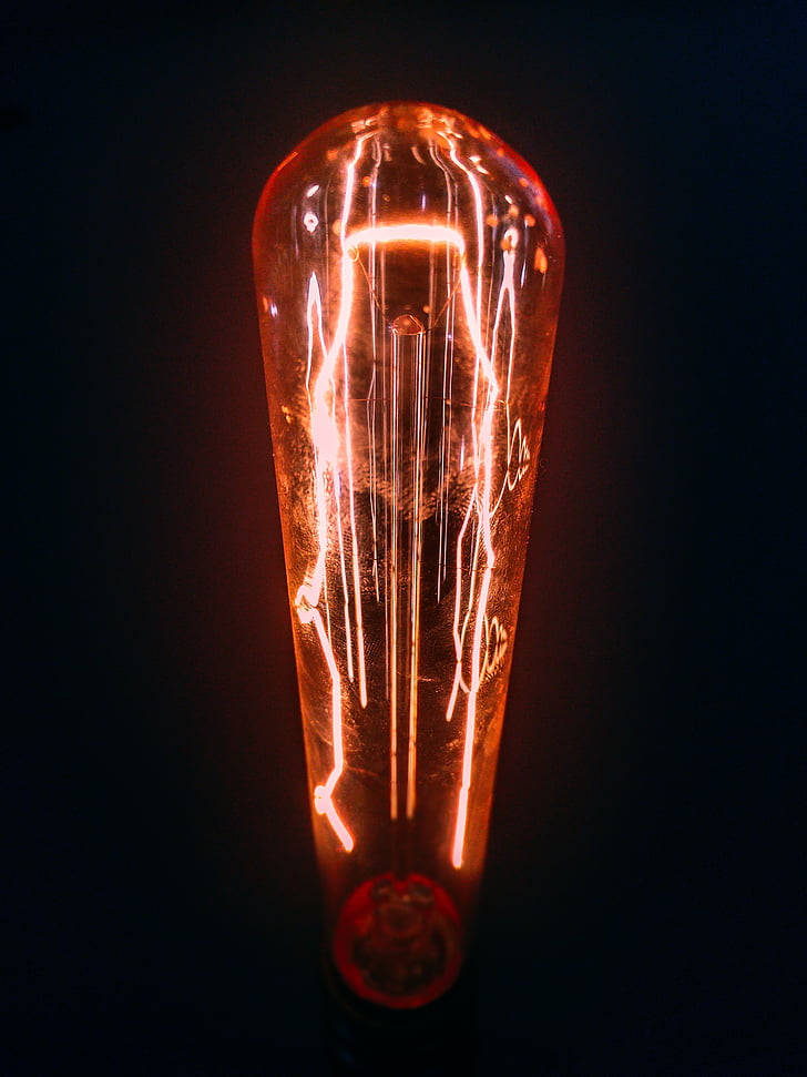 bulb, heat, light, light bulb, lighting, orange, red