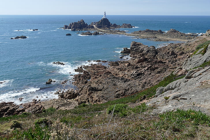 Lighthouse, tornet, kusten, Beacon, Atlanten, Jersey, Kanalöarna