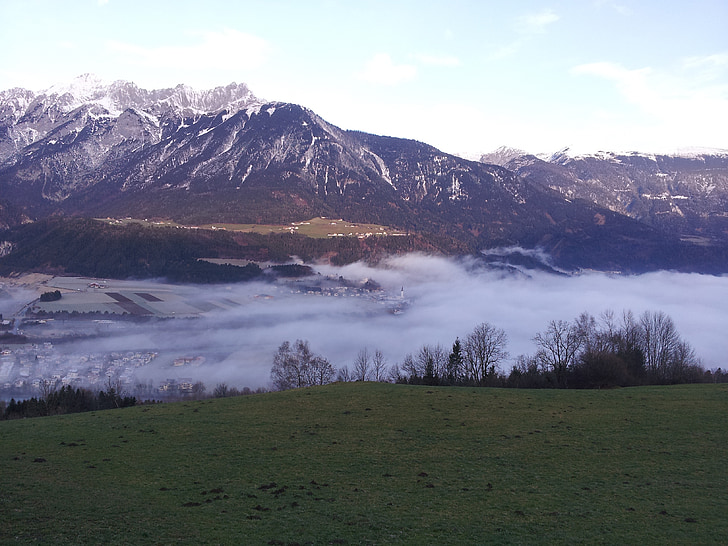 Τιρόλο, κοιλάδα του Inntal, Αυστρία, αλπική, Vomp, Πανόραμα, βουνά
