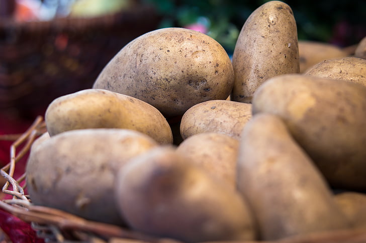 patatas, verduras, acción de gracias, cosecha, marrón, erdfrucht, mercado