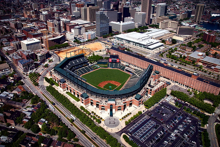 Camden yardů, Baltimore, Maryland, HDR, Baseball, Orioles, sportovní