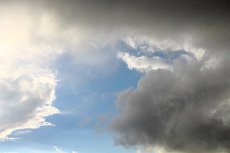구름, 폭풍, 비, 스카이, 블루, 어두운 구름, 빛