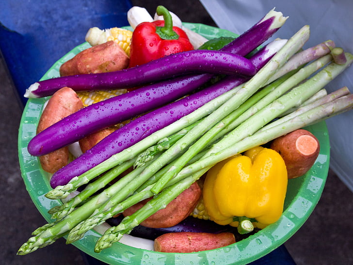 vegetable, purple, yellow