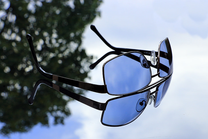 kacamata, kacamata hitam, mirroring, matahari, pelindung mata, refleksi