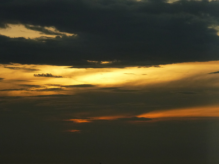 núvol, posta de sol, sol, núvols, natura, núvol - cel, cel