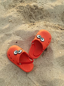 Sand, kengät, vauva, pelata, lapsi, sandaalit, Beach
