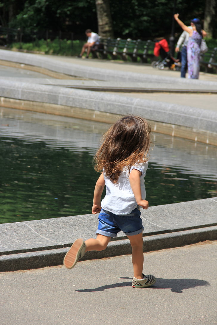kid, run, little girl, child, outdoors, people, caucasian Ethnicity