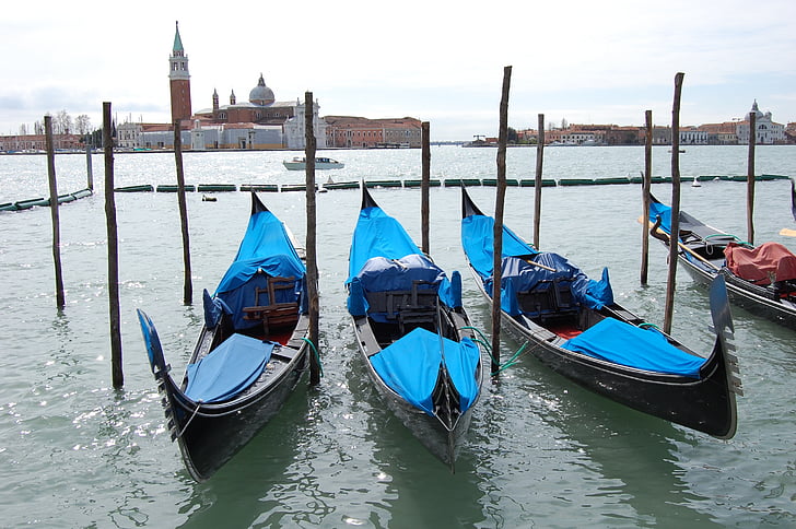 Venesia, Italia, gondola, Venesia - Italia, Canal, kapal laut, tempat terkenal