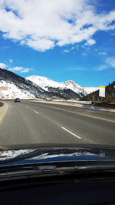 kalni, Colorado, nieve, sniega, ceļu satiksmes, veids, kā, kalns