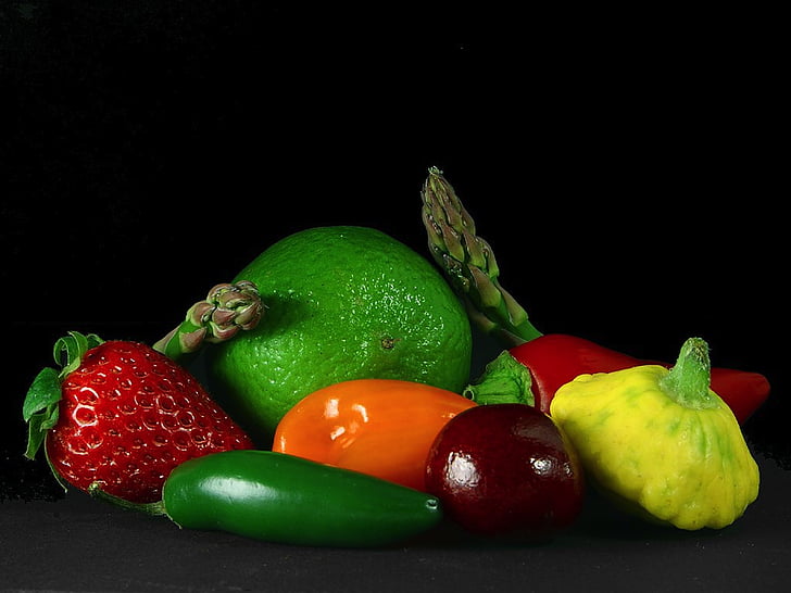 vaisiai, vaisių, obuoliai, maisto, daržovės, augalų, pipirai