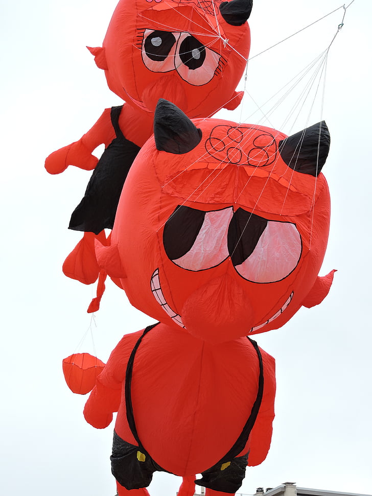 kites, happening, sea, devil, red skin, air ballon, festival