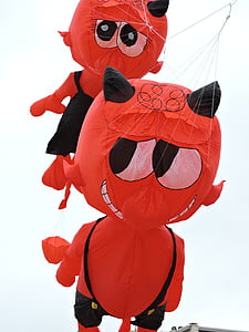 vliegers, gebeurt, zee, duivel, rode huid, lucht ballon, Festival
