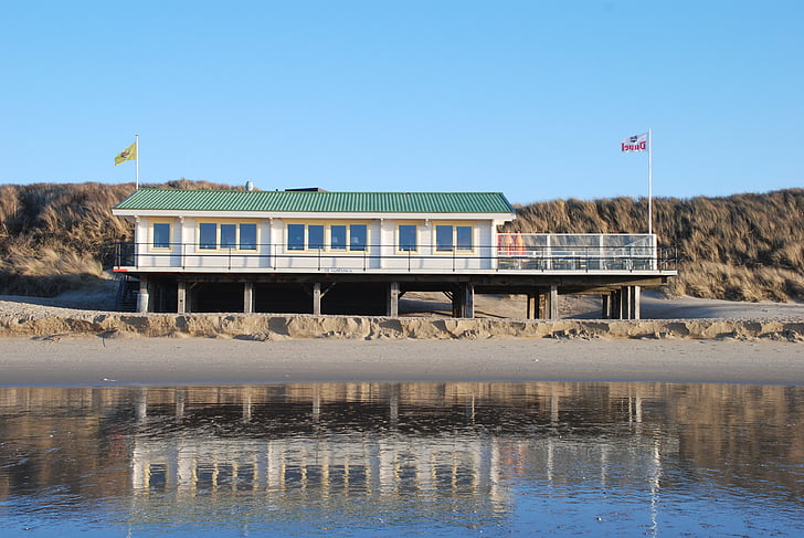 speiling, strandkafé, Nederland, stranden, sand