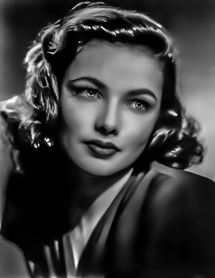 gene tierney, vintage female portrait, hollywood actress