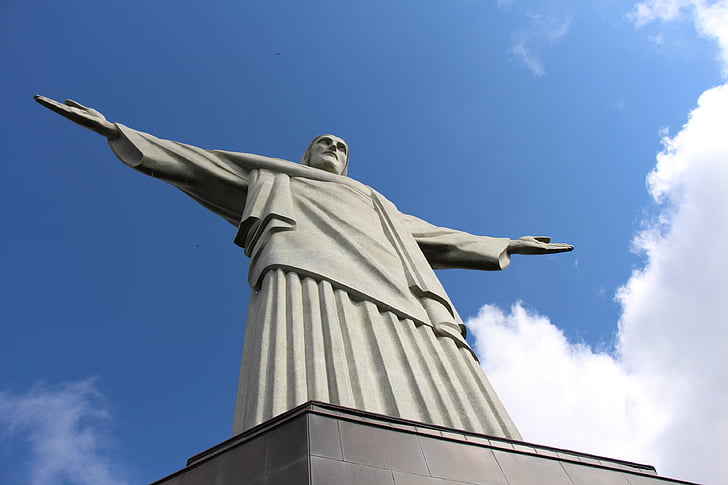 christ the redeemer, brazil, corcovado, christ, statue, monument, landscape