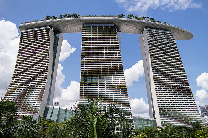 Singapore, Hotel, Marina bay Sandsin, Matkailu, pilvenpiirtäjiä, Aasia, Maamerkki