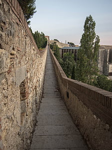 Girona, ściana, Katedra, Akwedukt, Kościół, Architektura, kamień