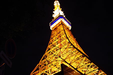 Tokyo tower, Tokyo, wgląd nocy