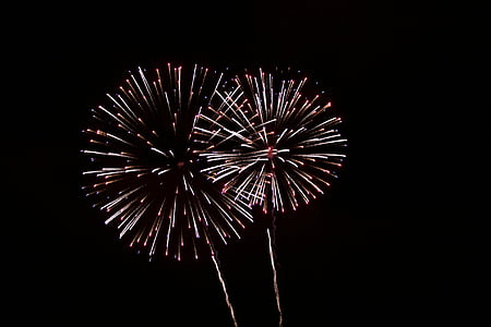 fireworks, still, light, show, flames, slow, shutter