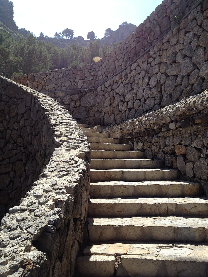 stairs, gradually, emergence, stone steps