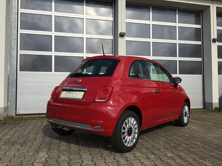 Fiat, 500, Cinquecento, rød, Italien, mini, Oldtimer