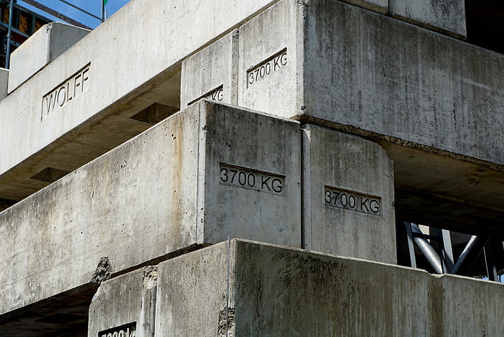 concrete, grey, weight, foundation, crane bracket