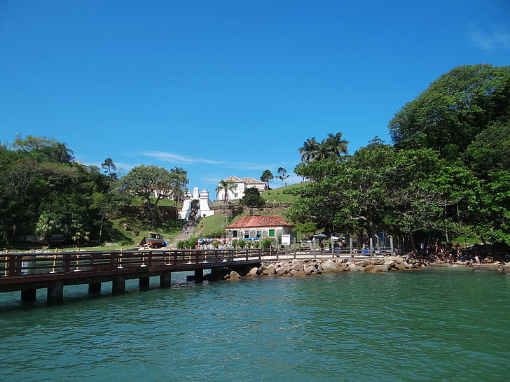 Beach, Pier, Mar, Litoral, Island, Santa cruz de anhatomirim, Florianópolis