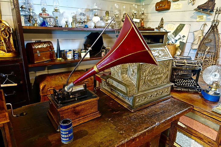 fonografo, vintage, grammofono, musica, oggetto d'antiquariato, retrò, vecchio