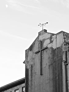 kirke, Savannah, USA, svart-hvitt, arkitektur