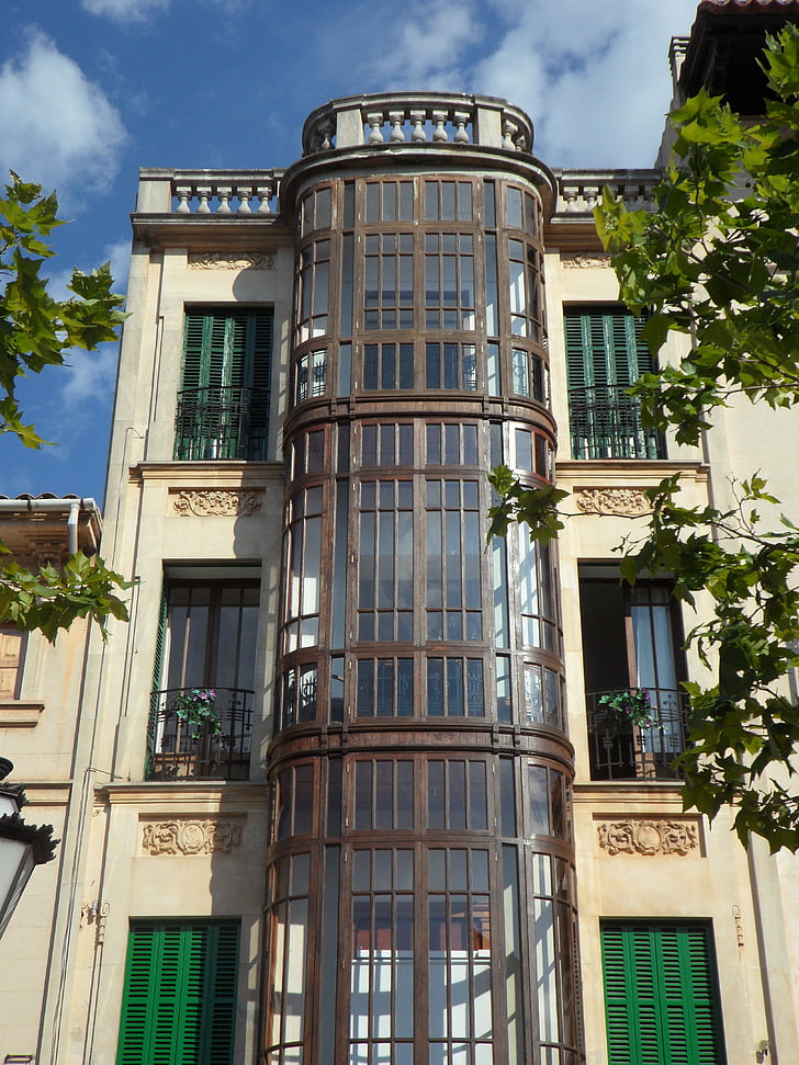 llucmajor, art nouveau, home, building, facade, elevator, architecture