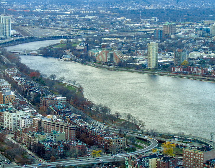 Boston, Massachusetts, Charles river, mimari, New england, ABD, şehir merkezinde