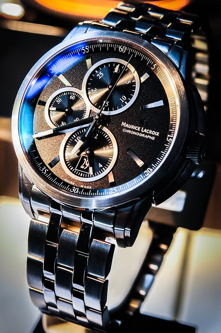 accessoire, gros plan, temps, montre, montre-bracelet, horloge, luxe