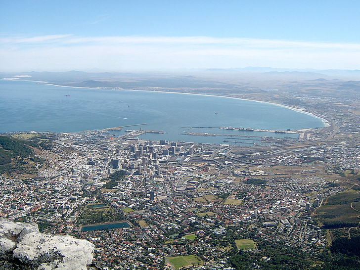 cidade do cabo, África do Sul, Baía, arquitetura, linha do horizonte, metropolitana, cidade