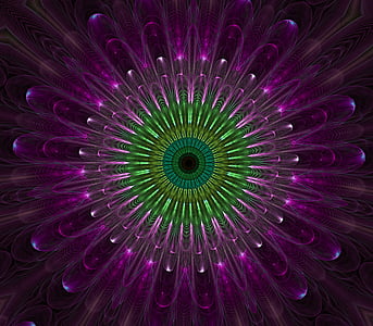 màu tím, mạn đà la, fractal, thủy tinh, tóm tắt, kỹ thuật số, nghệ thuật