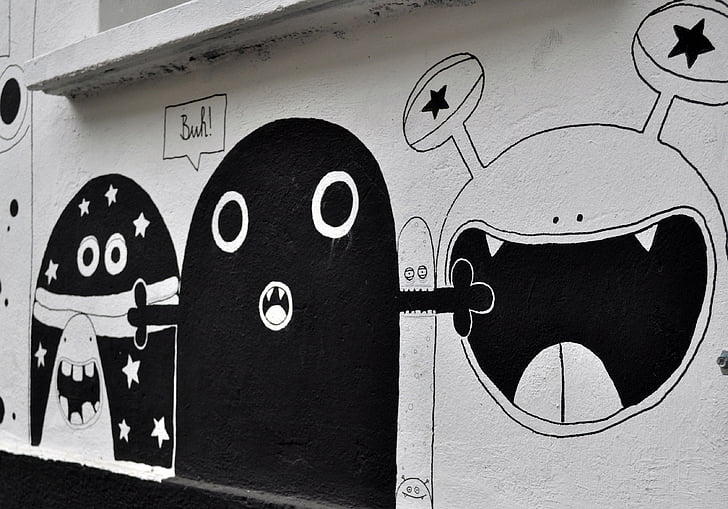 Berlin, art de la rue, art, façade, hauswand, Graffiti