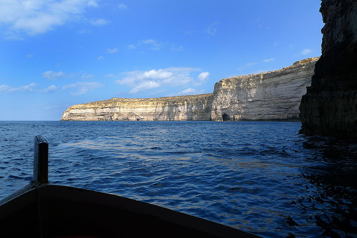 Roca, costa rocosa, Mar, Gozo, Mediterrània, d'enviament, pedra
