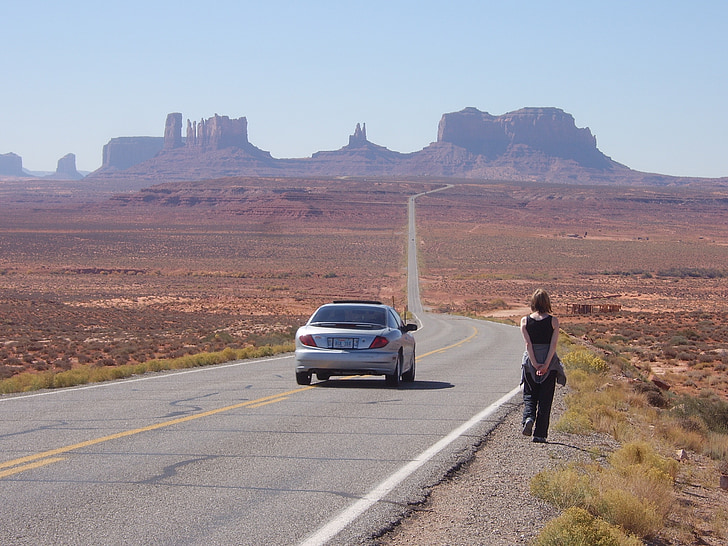 monumentet, dalen, USA, Rocks, Road, bil, Walker