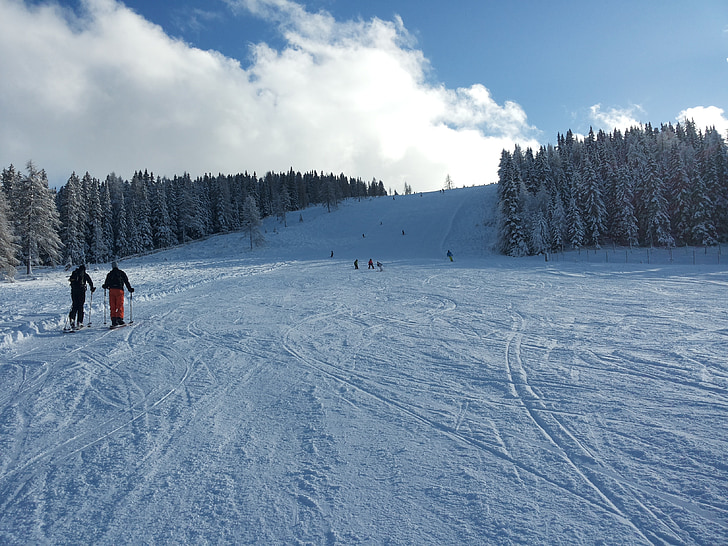 slidinėjimo zona, slidinėjimo trasos, Slidinėjimas, slidinėjimo, gerlitzen, žiemos, Karintijos