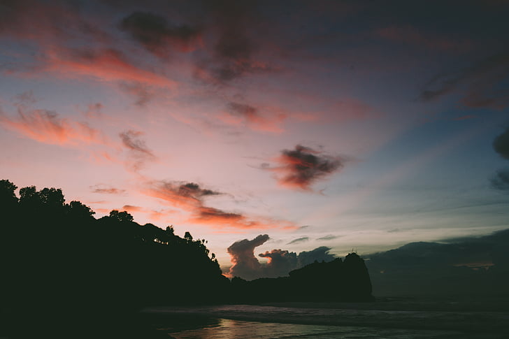 Strand, Wolken, Dawn, Dämmerung, 'Nabend, Abendhimmel, See