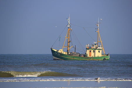 north sea, fishing boat, fishing, sea, coast