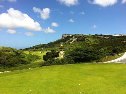 Curaçao, montanha da mesa, campo de golfe