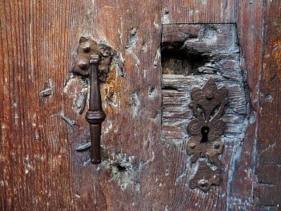 vecchio, porta, serratura di portello, arrugginito, Vecchia porta, Rompere, Castello