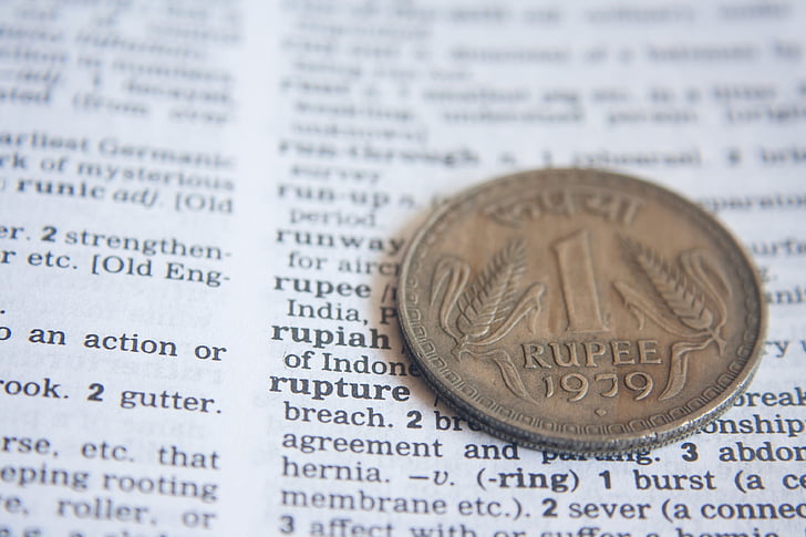 India, Rupee, Kamus, definisi, kata, koin, uang