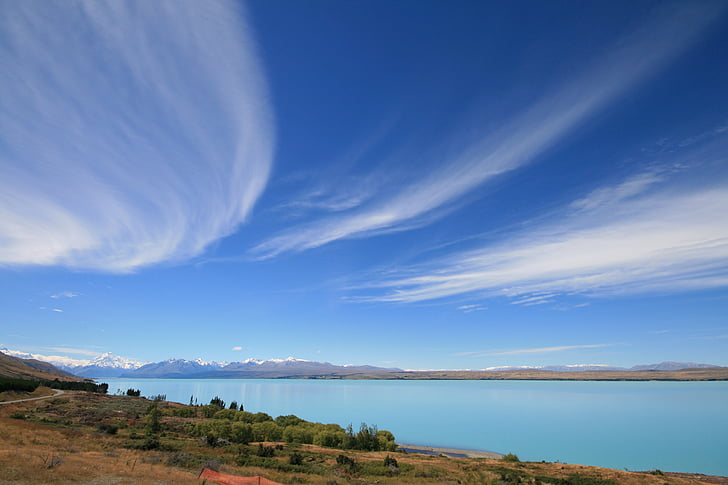Monte, Monte cook, Nova Zelândia, Lago, paisagem, natureza selvagem, cenário