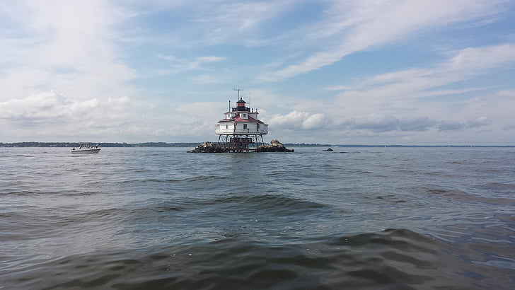 Lighthouse, Chesapeake bay, Annapolis, vatten, Maryland, nautisk, Marine