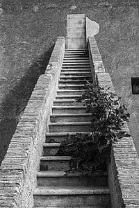 lépcsők, fokozatosan, megjelenése, építészet, fokozatosan építészet, el, a középkorban