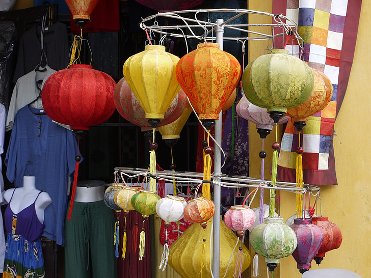 lanternas chinesas, lanternas, Chinês, celebração, Festival
