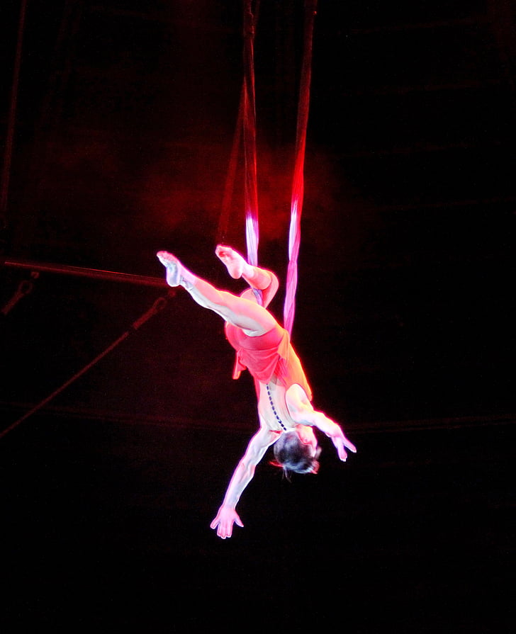 circ, trapez, divertisment, performanţă, fată, Arată, Acrobat