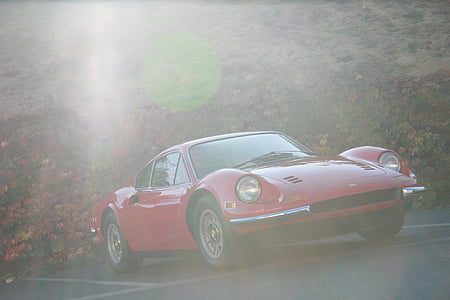 Dino, Ferarri, samochód, samochodowe, samochód sportowy, klasyczny samochód, czerwony